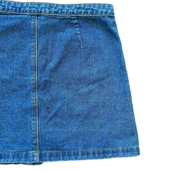 Brandy Melville Denim Mini Skirt Women Junior Medium Blue Jean Button Up Pockets - Picture 6 of 8